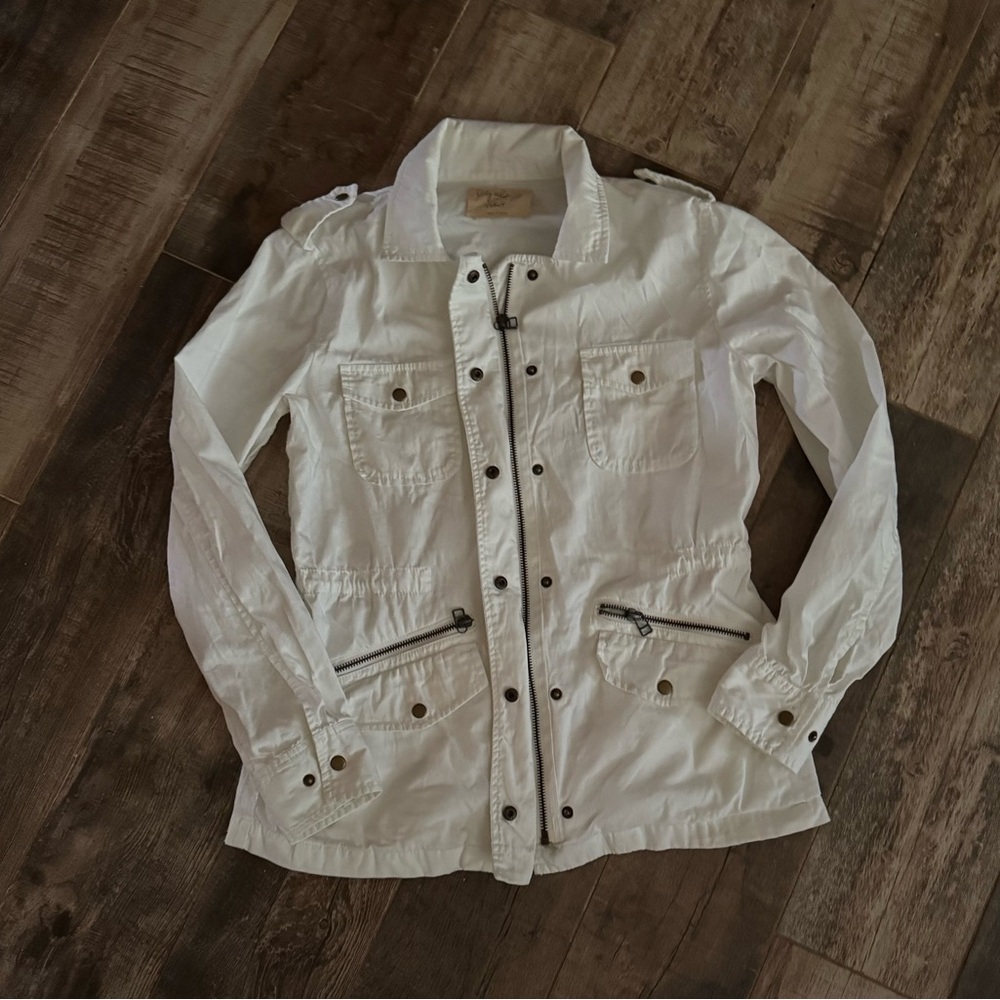 Lily Aldridge For Velvet White Jacket with Button Accents